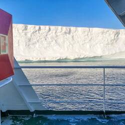 Sailing along the Filchner Ice Shelf — Antarctica.