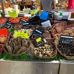 There was a local market on. Locals doing their weekly shop. I'm not buying seafood.