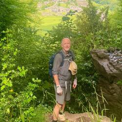 View down to Tintern Abbey