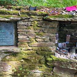 Memorial to a pilgrim age 69 who died one day from Compestella...