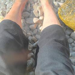 I did go in the sea, but only this far!