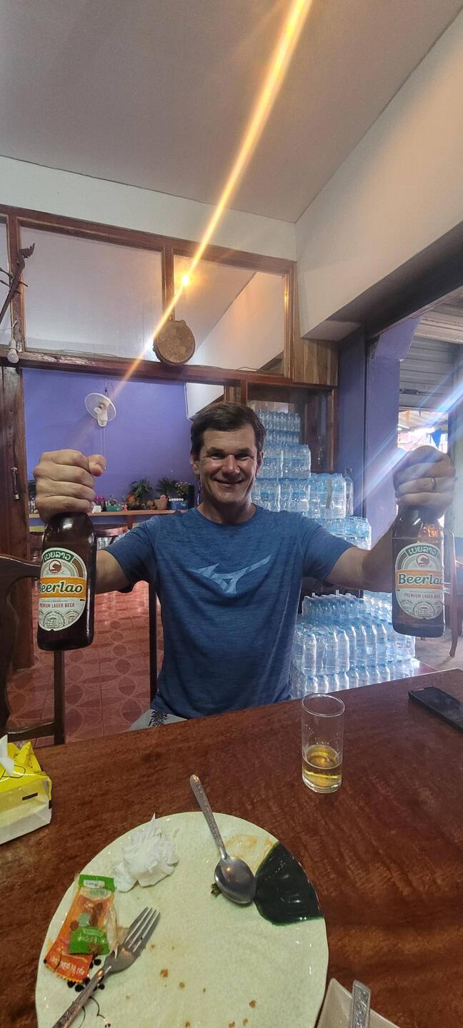 Happy Days !! Laos is country #17 & a 660ml bottle of beer is $2.30.