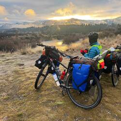 Breakfast above the river on the Upper Clutha River Trail