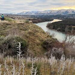 Lilz cycling along on the river ridge.