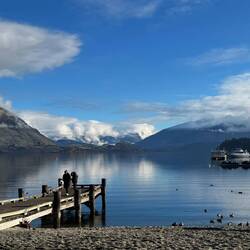 The Lake and distant mountains on a sunnier, less grey day
