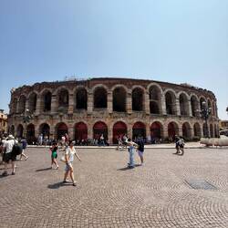 Verona's arena is an impressive sight when you enter town!