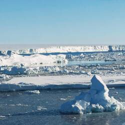Aerial views from our helicopter flight-seeing on the way to Berkner Island — Gould Bay, Antarctica.