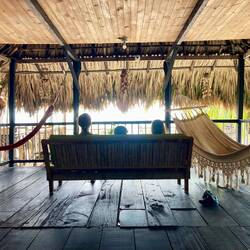 La terrasse sur laquelle donne notre chambre ⛱️