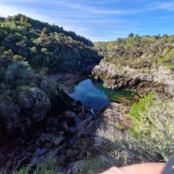 The water level before the dam is opened