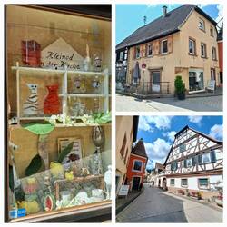 Hier gibt es einem Metzger (oben rechts), einen Bäcker und Krimskrams