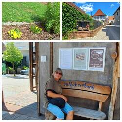 Calla im Kirchgarten - Weingut Glaser 😉 - Mitfahrerbank