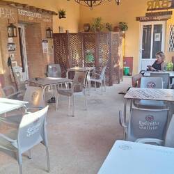 The 'hang out' area at Albergue Los Canarios