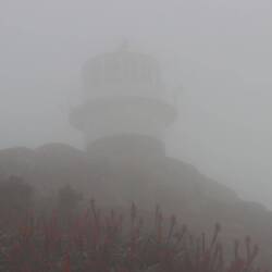 Als wir dann mit der Gondel zum Leuchtturm hochfahren...