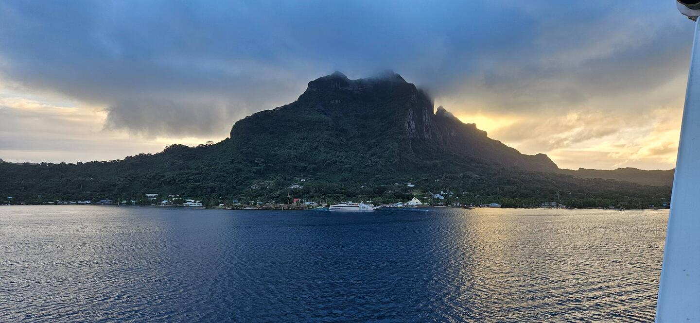 Sunrise behind Mt Pahia