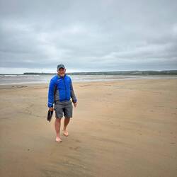 Mike enjoying the beach walk