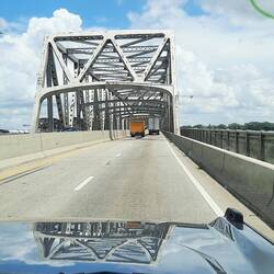 Crossing over the Mississippi River Bridge