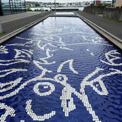 Mosaic water sculpture