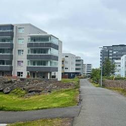 Little lava parks between the appartment blocks