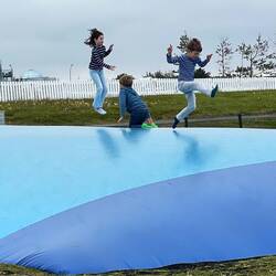 A bouncy park is the usual playground feature