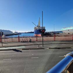 Huge ships in the harbour