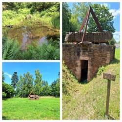 Kleiner Teich und Skulptur