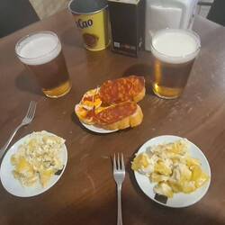 It's ALWAYS beer time...and it came with free tapas!!