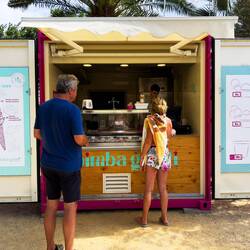 Eisbude mit veganem Eis