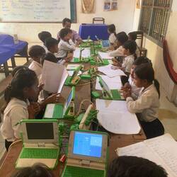 4th graders with their XO computers
