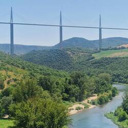 Great views of the Millau bridge from Peyru
