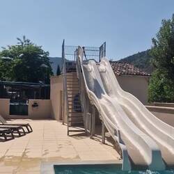 Couldn't get Lynn off the slide. This was her fifth go.