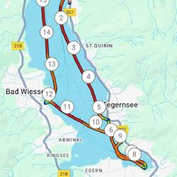 16 km über den Tegernsee geschippert.😁