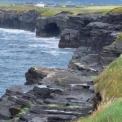Caves in the cliff face