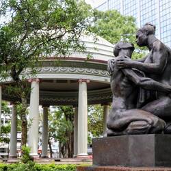 Sculpture in Morazán Park.