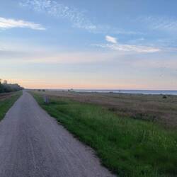 Schöner Deichweg zum Campingplatz