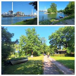 Am E-Werk vorbei zum Altrein Prinz-Carl-Wörth und dem historischen Kilometer-Stein