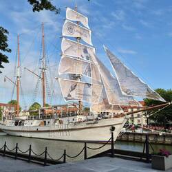 Segelschiff Meridianas, heute ein Restaurant