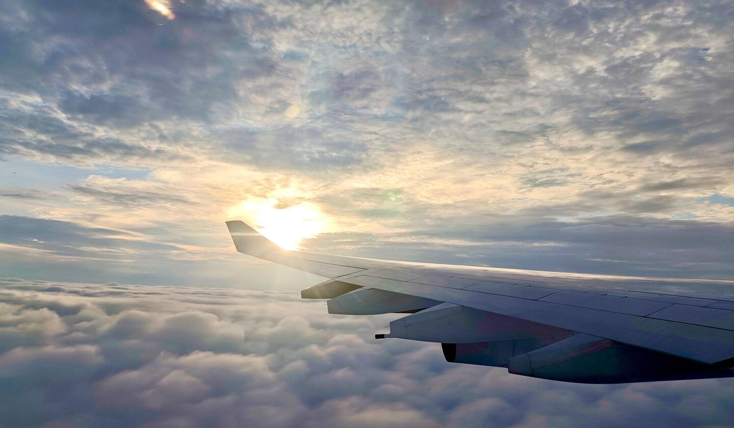 A fireball in the sky. Captured flying into New York