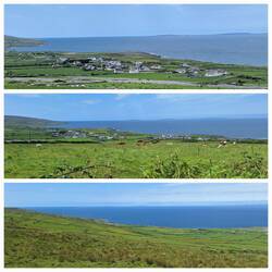 Views to Aran Islands and Connemara mountains