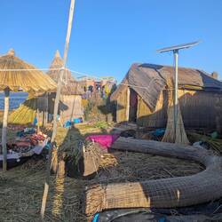 Häuser auf dem Schwimmenden Inseln