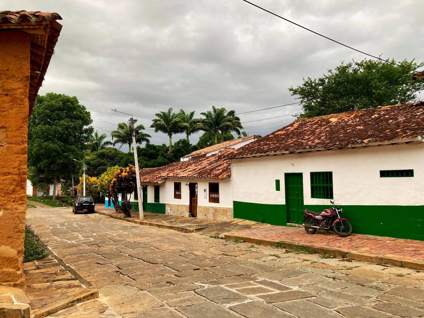 Les couleurs : blanc, ocre et vert
