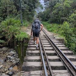 Weg auf Zug Schienen