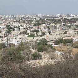 View from the African Renaissance Monument, cemetery in the foreground