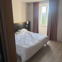 Hey when you've been sleeping in bunk beds any hotel room is luxury!