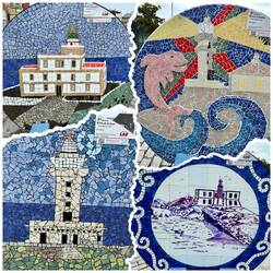Fisterra Leuchtturm Mosaik