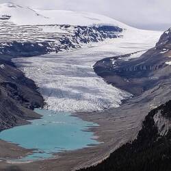 Am Ziel - vier Fünftel des Columbia Icefields mit Gletschersee