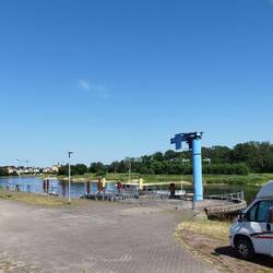 Blick vom Womo auf die Elbe