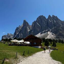 One of the rifugios at the base of the mountains