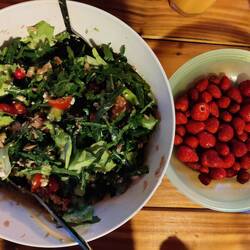 Erst mal einen Salat 🥗 und Erdbeeren 🍓 aus dem Garten!