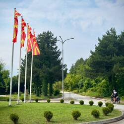 Ein patriotischer Kreisverkehr