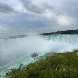 The water level in the Niagara River provided a spectacular sight. "Maid of The Mist" gets wet.